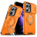 Per OPPO Reno13 Pro 5G Custodia per telefono con supporto ad anello scorrevole globale Camshield (arancione)