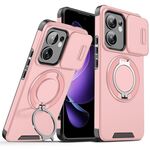 Per OPPO Reno13 F 5G Custodia per telefono con supporto ad anello scorrevole Camshield (rosa)