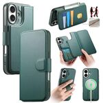 Per iPhone 16 Plus Custodia Neo Finger Grip Strap MagSafe Custodia in pelle per telefono (verde)
