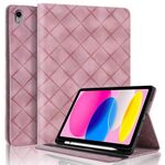 Per iPad 2025/2022 Custodia per tablet intelligente in pelle goffrata a rombo (rosa)