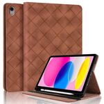 Per iPad 2025/2022 Custodia per tablet intelligente in pelle goffrata a rombo (marrone)