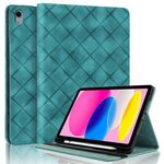 Per iPad 2025/2022 Custodia per tablet intelligente in pelle goffrata a rombo (verde)