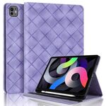 Per iPad Air 11 2025/2024 Custodia per tablet intelligente in pelle goffrata a rombo (viola)