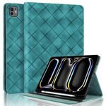 Per iPad Air 13 2025 / 2024 / Pro 12.9 Custodia per tablet intelligente in pelle goffrata a rombo (verde)