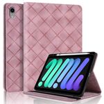 Per iPad mini 6 / mini 2024 Custodia per tablet intelligente in pelle goffrata a rombo (rosa)