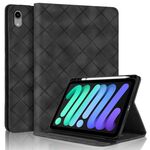 Per iPad mini 6 / mini 2024 Custodia per tablet intelligente in pelle goffrata a rombo (nera)