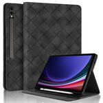 Per Samsung Galaxy Tab S10+ / S9 FE+ Custodia per tablet in pelle goffrata Rhombus (nero)