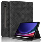 Per Samsung Galaxy Tab S10 / S9 FE Custodia per tablet in pelle goffrata a rombo (nero)