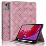 Per Lenovo Tab M11 / Xiaoxin Pad 11 2024 Custodia per tablet intelligente in pelle goffrata Rhombus (rosa)