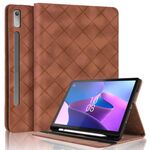 Per Lenovo Xiaoxin Pad Pro 12.7 2023 / P12 Custodia per tablet in pelle goffrata Rhombus (marrone)