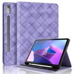 Per Lenovo Xiaoxin Pad Pro 12.7 2023 / P12 Custodia per tablet in pelle goffrata a rombo (viola)