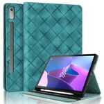 Per Lenovo Xiaoxin Pad Pro 12.7 2023 / P12 Custodia per tablet in pelle goffrata a rombo (verde)