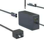 Per Microsoft Surface Laptop 65W 15V 4A Caricabatterie rapido con porta USB-A 5V 1A Adattatore CA Spina USA