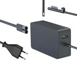Per Microsoft Surface Laptop 65W 15V 4A Caricabatterie rapido con porta USB-A 5V 1A Adattatore CA Spina UE