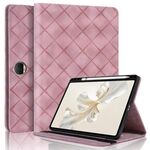 Per Honor Pad 9 12.1 2023 Custodia per tablet in pelle goffrata a rombo (rosa)