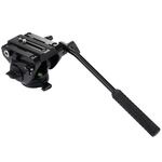 PULUZ Heavy Duty Video Camera Tripod Action Fluid Drag Head con piastra scorrevole per fotocamere DSLR e SLR, di grandi dimensioni (nero)