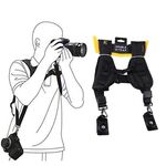 Tracolla doppia rapida sicura e veloce per 2 fotocamere DSLR (QS-B 1/4 (nero)