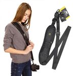 Cinghia singola per fotocamera rapida rapida sicura e veloce (nera)