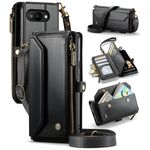 Per Google Pixel 9a CaseMe C36 Porta carte con cerniera Portafoglio RFID Antifurto Custodia in pelle per telefono (Nero)