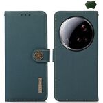 Per Xiaomi 15 Ultra KHAZNEH Custer Texture RFID Custodia in vera pelle per telefono (verde)