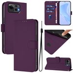 Per Asus Zenfone 12 Ultra Skin Feel Custodia in pelle tinta unita con cordino (viola)
