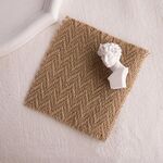 10 pezzi 12x12 cm bordi strappati vintage grossolana iuta profumata candela sottobicchiere fotografia decorazione puntelli (ondulato)