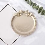 Vassoi per orecchini, orecchini e gioielli in resina vintage, ornamenti decorativi, accessori per foto, stile: rotondo (oro champagne)