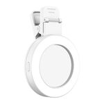 Specchio per selfie posteriore pieghevole con clip per cellulare, colore: bianco