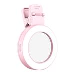 Specchio per selfie posteriore pieghevole con clip per cellulare, colore: rosa
