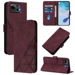 Per Asus Zenfone 12 Ultra Crossbody 3D Embossed Flip Custodia in Pelle per Telefono (Rosso Vino)