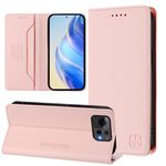 Per ASUS Zenfone 12 Ultra RC01 Custodia per telefono in pelle RFID con ventosa magnetica a doppia piega (rosa)