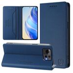 Per ASUS Zenfone 12 Ultra RC01 Custodia per telefono in pelle RFID con ventosa magnetica a doppia piega (blu scuro)