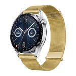 Cinturino Milanese con fibbia magnetica doppia universale Kalebol da 20 mm (oro)