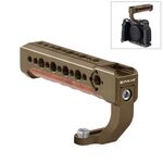 Telecamera Pulluz Maniglia in legno con supporto per scarpe a freddo per lo stabilizzatore a gabbia per fotocamera con specchio (Bronzo)