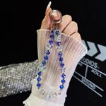 Catena per telefono con perline di cristallo a forma di farfalla (blu)