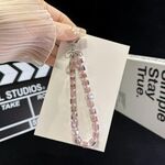 Catena per telefono con perline di cristallo a forma di cubo di zucchero (rosa)