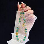 Catena per telefono in lega Zhaofu con perline di cristallo (verde)