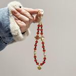 Catena per telefono con cristallo rosso Dio della ricchezza e della fortuna