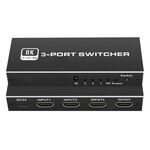 Q8Q3-3 Switch HDMI 2.1 per Home Theater da gioco 3x1 8K 4K 120Hz Sincronizzatore audio video HDR