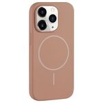 Per iPhone 11 Pro Max Custodia per telefono in silicone liquido con foro grande per fotocamera MagSafe, copertura totale (oro)