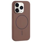Per iPhone 11 Pro Custodia per telefono con copertura totale in silicone liquido MagSafe con foro grande per fotocamera (marrone)