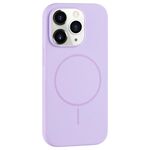 Per iPhone 11 Pro Custodia per telefono in silicone liquido MagSafe con foro grande per fotocamera e copertura totale (viola)