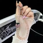 Catena per telefono a forma di fragola con diamanti (rosa)