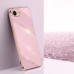 Per iPhone 16e XINLI Custodia per telefono in TPU elettroplaccato 6D con bordo dritto (viola ciliegia)