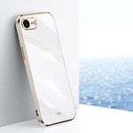 Per iPhone 16e XINLI Custodia per telefono in TPU elettroplaccato 6D con bordo dritto (bianco)