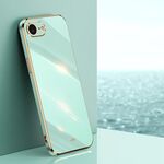Per iPhone 16e XINLI Custodia per telefono in TPU elettroplaccato 6D con bordo dritto (verde menta)