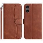 Per Sony Xperia 10 VI 2024 Custodia in pelle a forma di S a doppia piega (caffè)