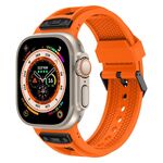 Per Apple Watch 46mm / 49mm / 45mm / 44mm Kalebol Honeycomb TPU Cinturino in maglia nera (arancione nero netto)