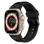 Per Apple Watch 46mm / 49mm / 45mm / 44mm Kalebol Honeycomb TPU Cinturino in maglia nera (Nero Nero Net)