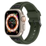 Per Apple Watch 46mm / 49mm / 45mm / 44mm Kalebol Honeycomb TPU Cinturino in maglia nera (verde militare nero)
